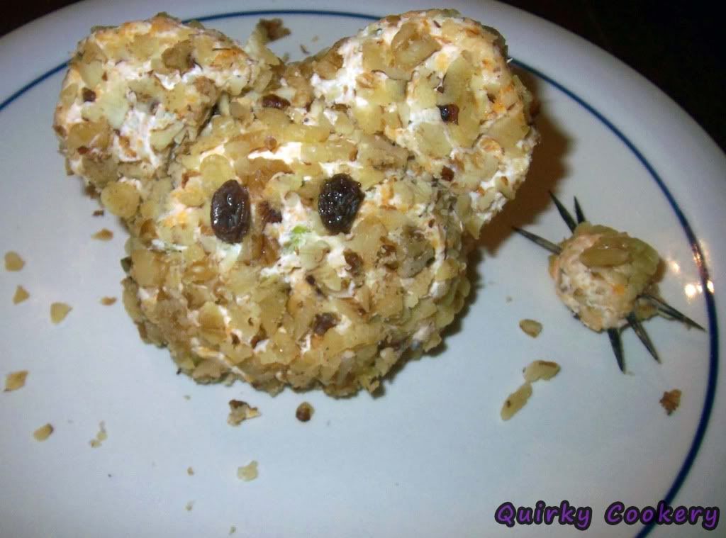 Cheese ball recipe with raisin eyes