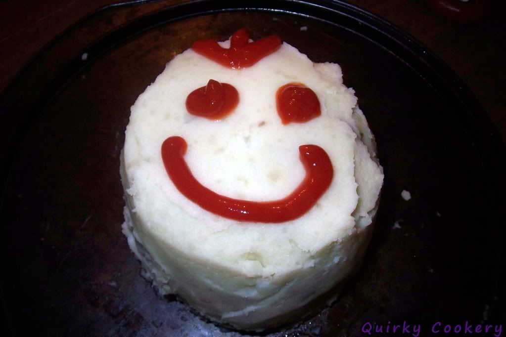 Meat loaf with mashed potato icing to look like a real birthday cake