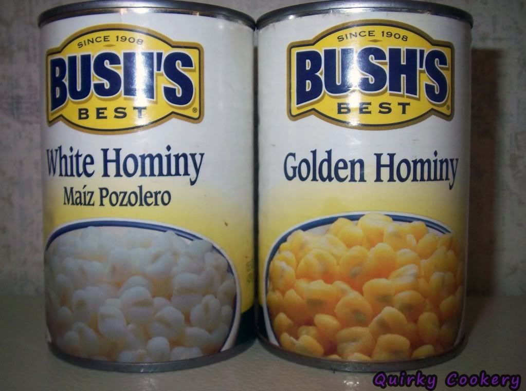 What's the difference between Bush's white hominy maiz pozolero and golden yellow hominy