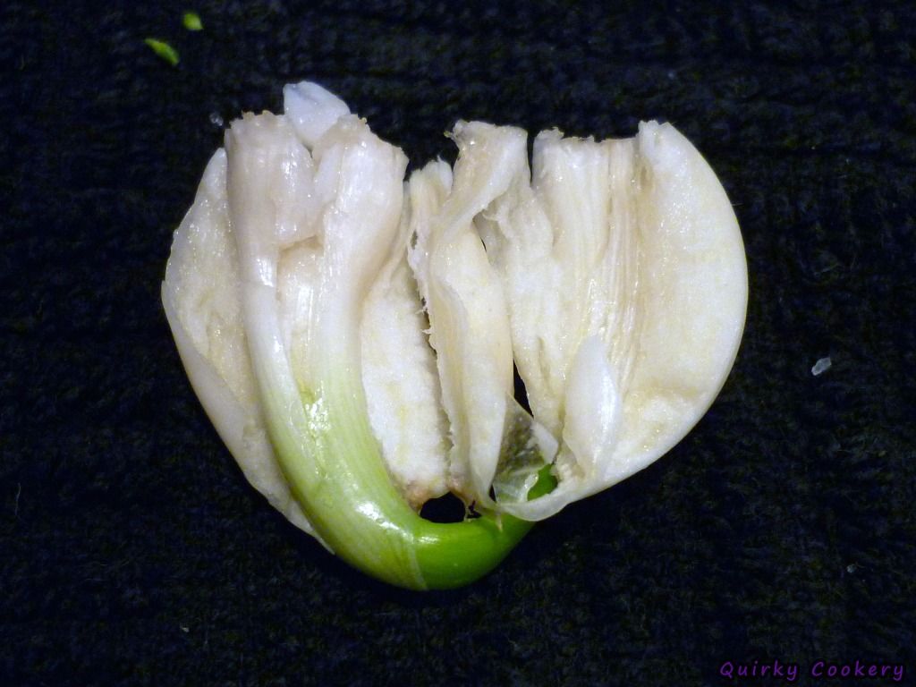 How to de-germ sprouted garlic clove