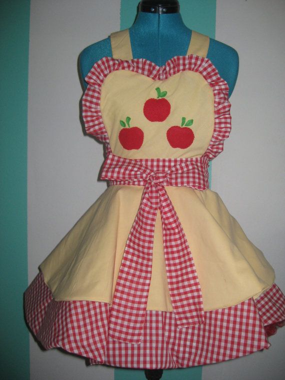 Geeky, nerdy aprons from Darling Army - Applejack from My Little Pony, plaid with apples