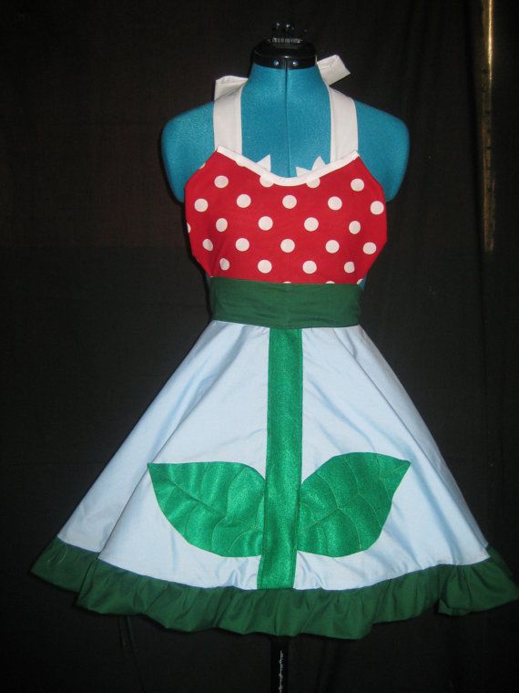 Geeky, nerdy aprons from Darling Army - Pirahna Plant from Super Mario Bros.