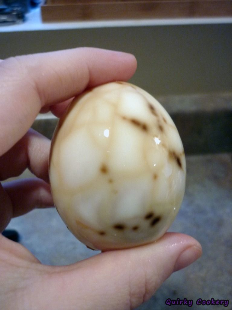Tie-dyed easter egg from cracking shell