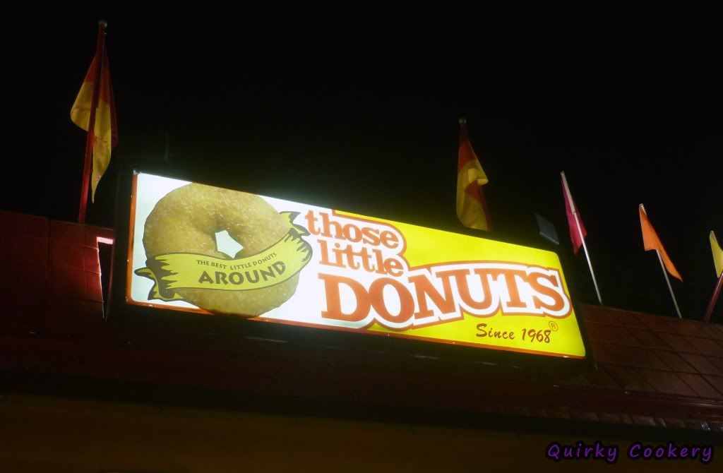Those Little Donuts sign above shop - The Best Little Donuts Around Since 1968