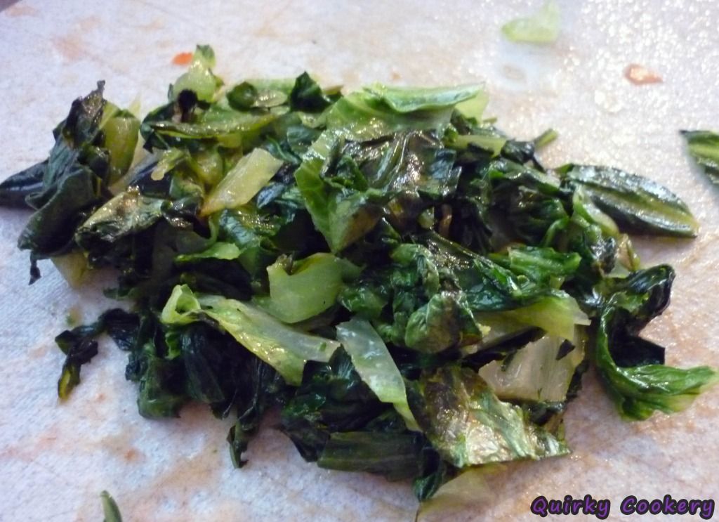 Wilted lettuce recipe - Sautee for a few minutes and then dry off