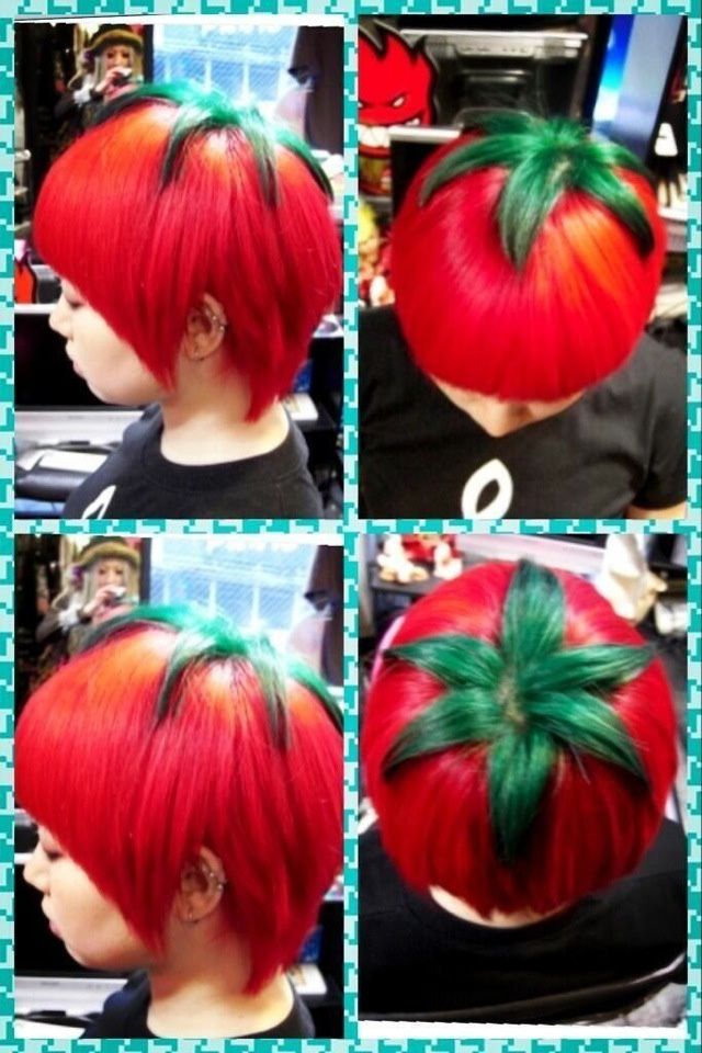 Trend in Japan where girls make their hair look like tomatoes