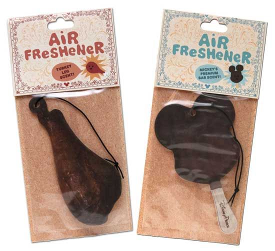 Turkey leg scented air freshener and mickey's premium ice cream bar scent air freshener from Disney World Resort