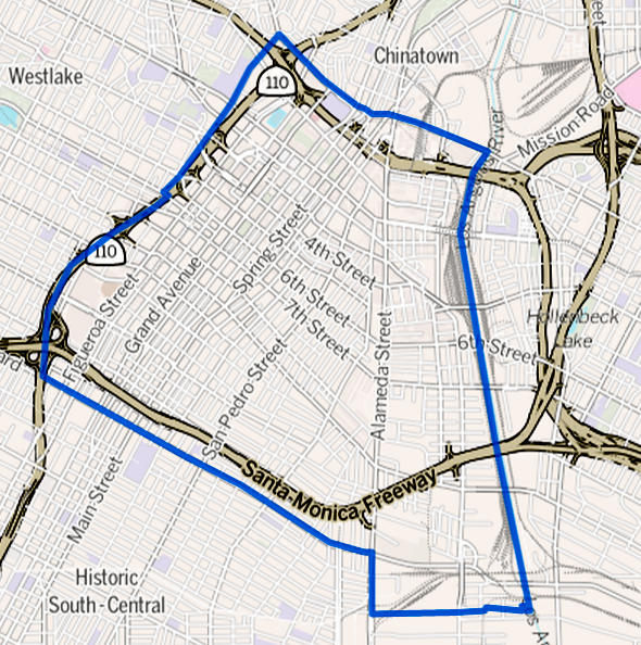 Map of Downtown LA