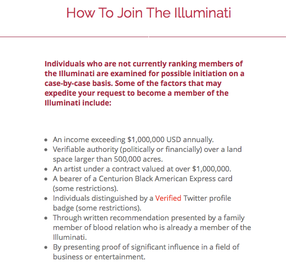 how do you join the illuminati