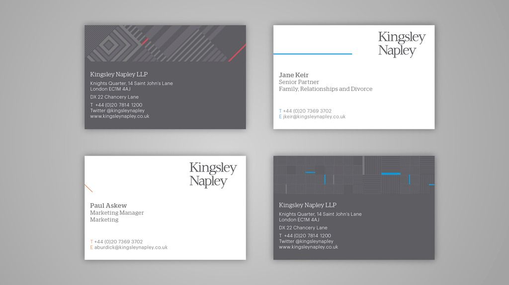 Kingsley Napley business cards